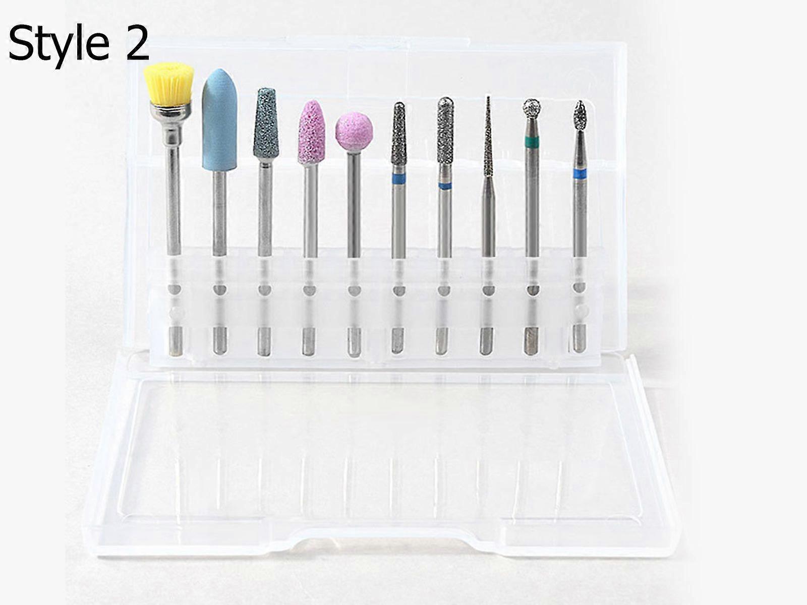 10pcs Electric Nail Drill Machine Bits Set Nail Manicure Pedicure Tools Style 2