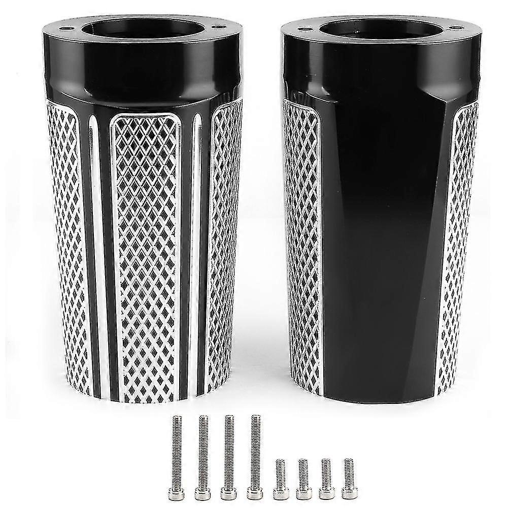 Pair left+right mesh style front fork boot slider covers motorcycle accessory fit for flhti flhx fltrx