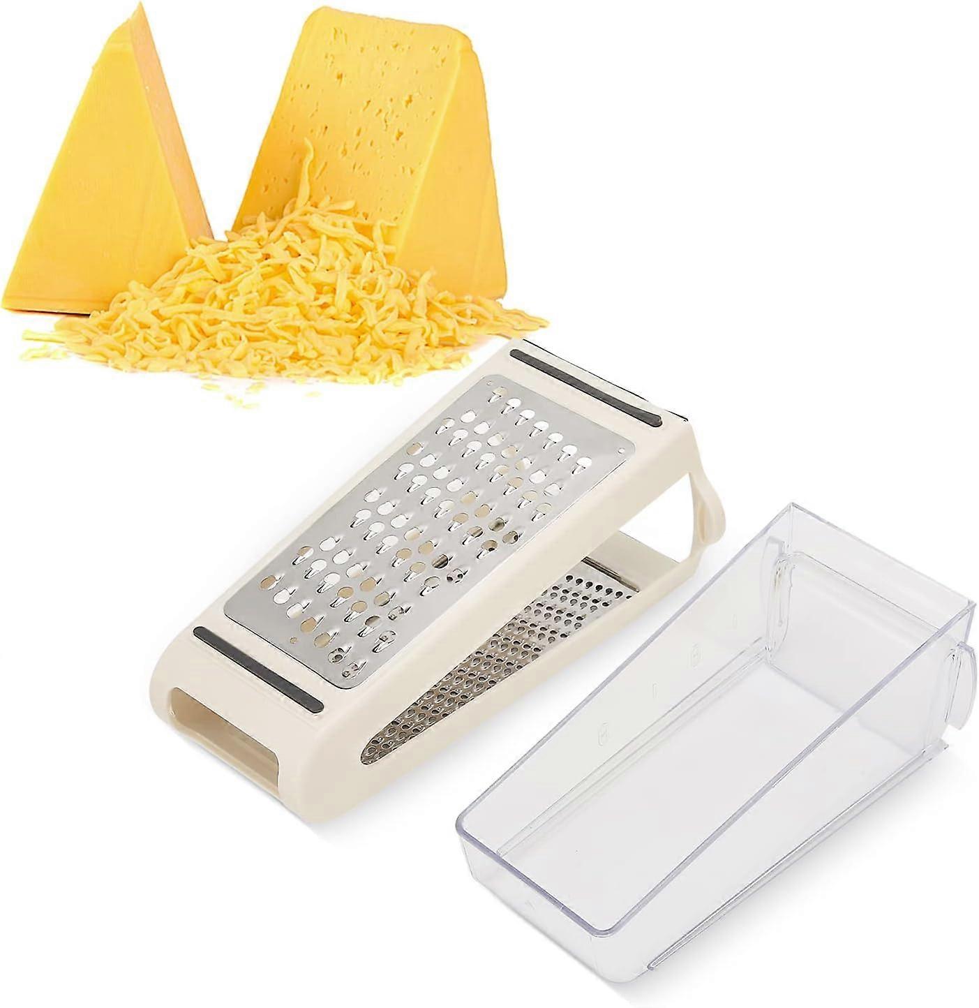 Cheese Grater, Multipurpose Kitchen Box Graters with Double Sided Removable Container, Professional Box Grater for Cheese, Vegetables,2024 Ping