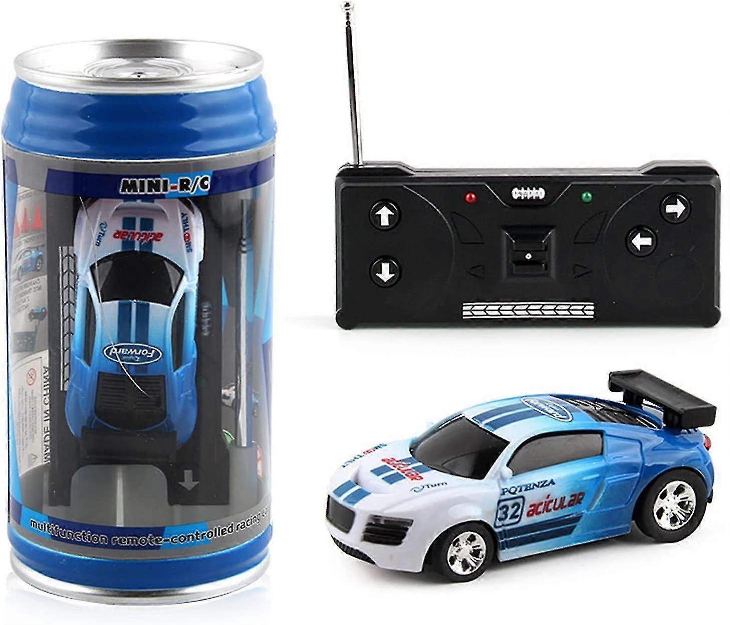 1 Set Micro Remote Control Car With Roadblocks Coke Cans Design Creative Simulation Racing Car Toy Kids Gift