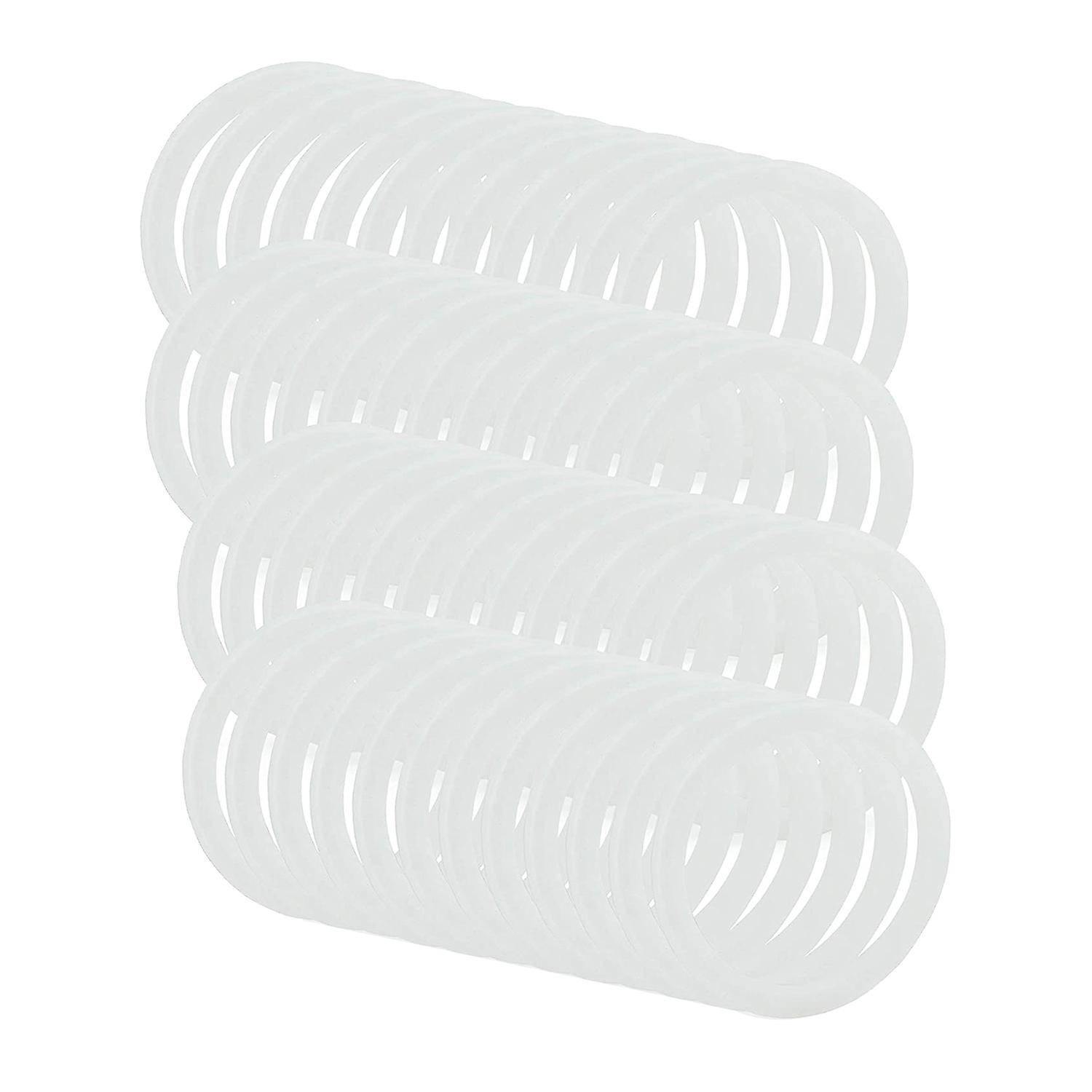 Reusable LeakProof Silicone Seal Rings for Plastic Mason Jar Lids (Wide Mouth, 48-Pack)