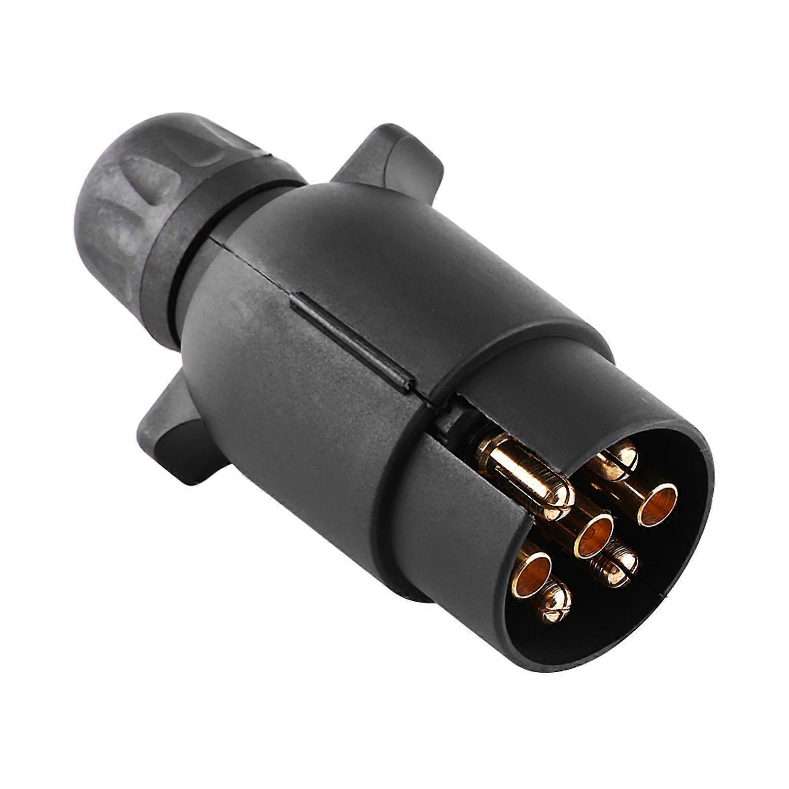 12v 7 פינים תקע נגרר חשמלי N סוג פלסטיק 7 מוט חיווט מחבר מתאם שחור