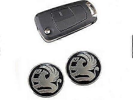 2 X Vauxhall Remote Key Fob Badge Emblem Sticker Logo For In Black 14mm