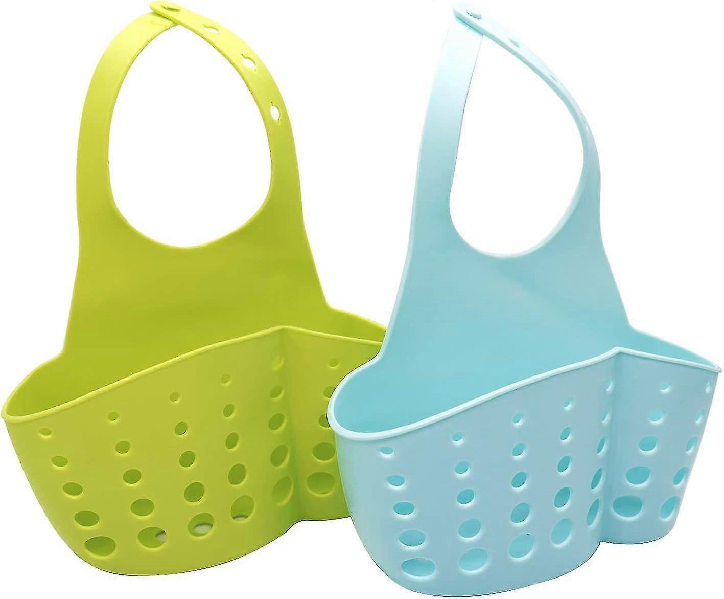 2 Pieces Portable Adjustable Snap Kitchen Sink Storage Basket Drain Racks