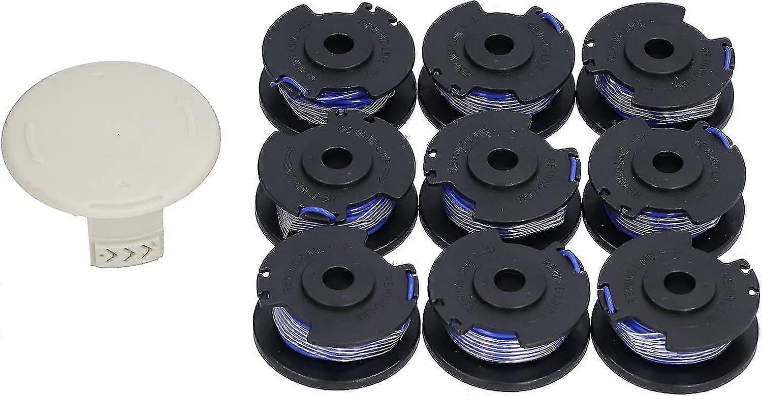 With Cap Replacement Parts Fit,trimmer Spool Line,9pcs Replacement Trimmer Line,trimmer Spools,for Ryobi 18/24/40v Lawn Mower,trimmer Replacement Spoo
