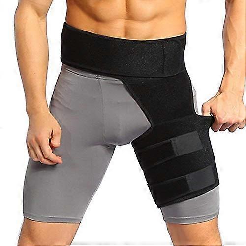 Hip Groin Support Adjustable Neoprene Compression Wrap for Pulled Groin Thigh Hamstring Quad Pain Relief Recovery for Hip Joint Injury Sciatic Nerve