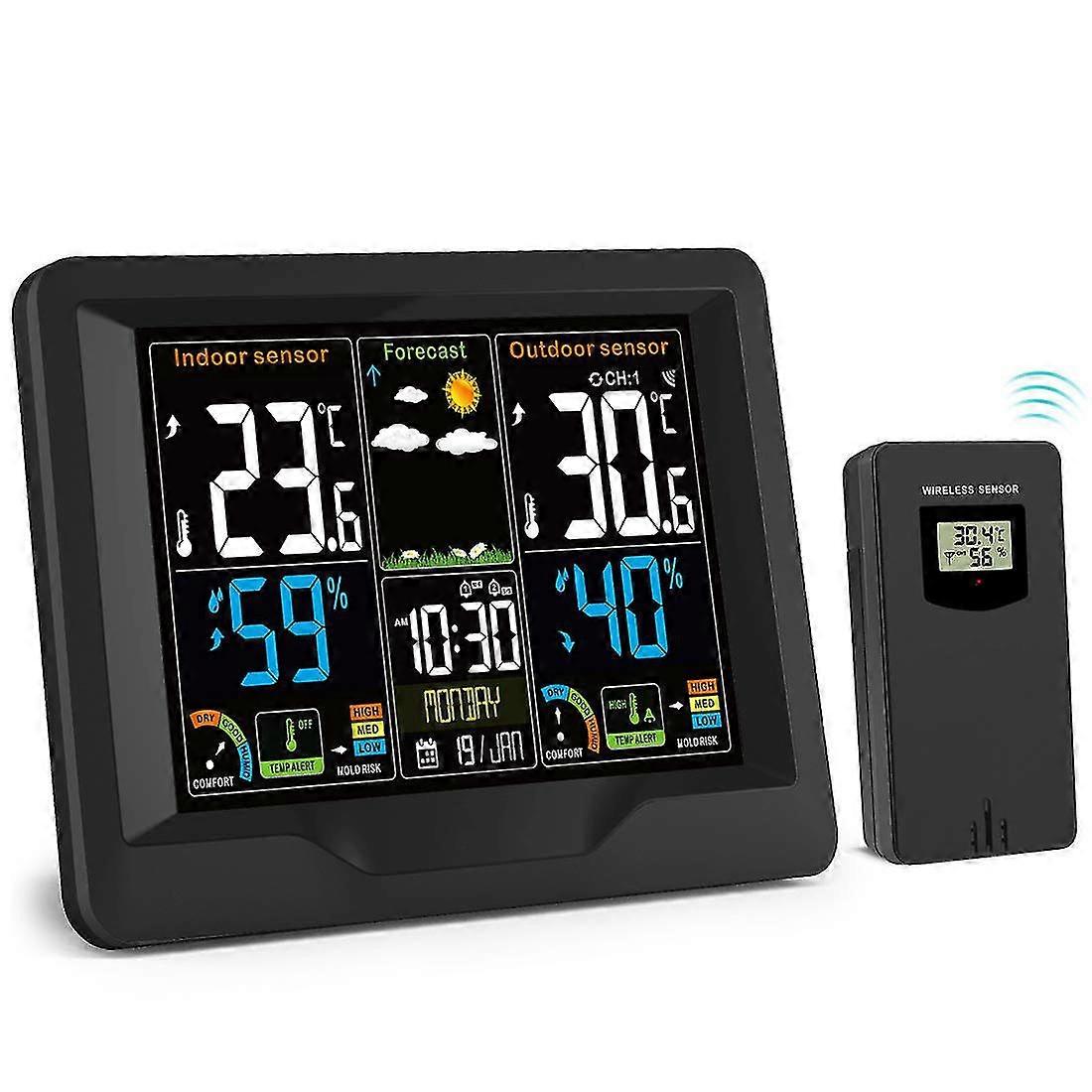 Wireless Weather Station Thermometer Hygrometer Weather Forecast Temperature Humidity With Outdoor Sensor