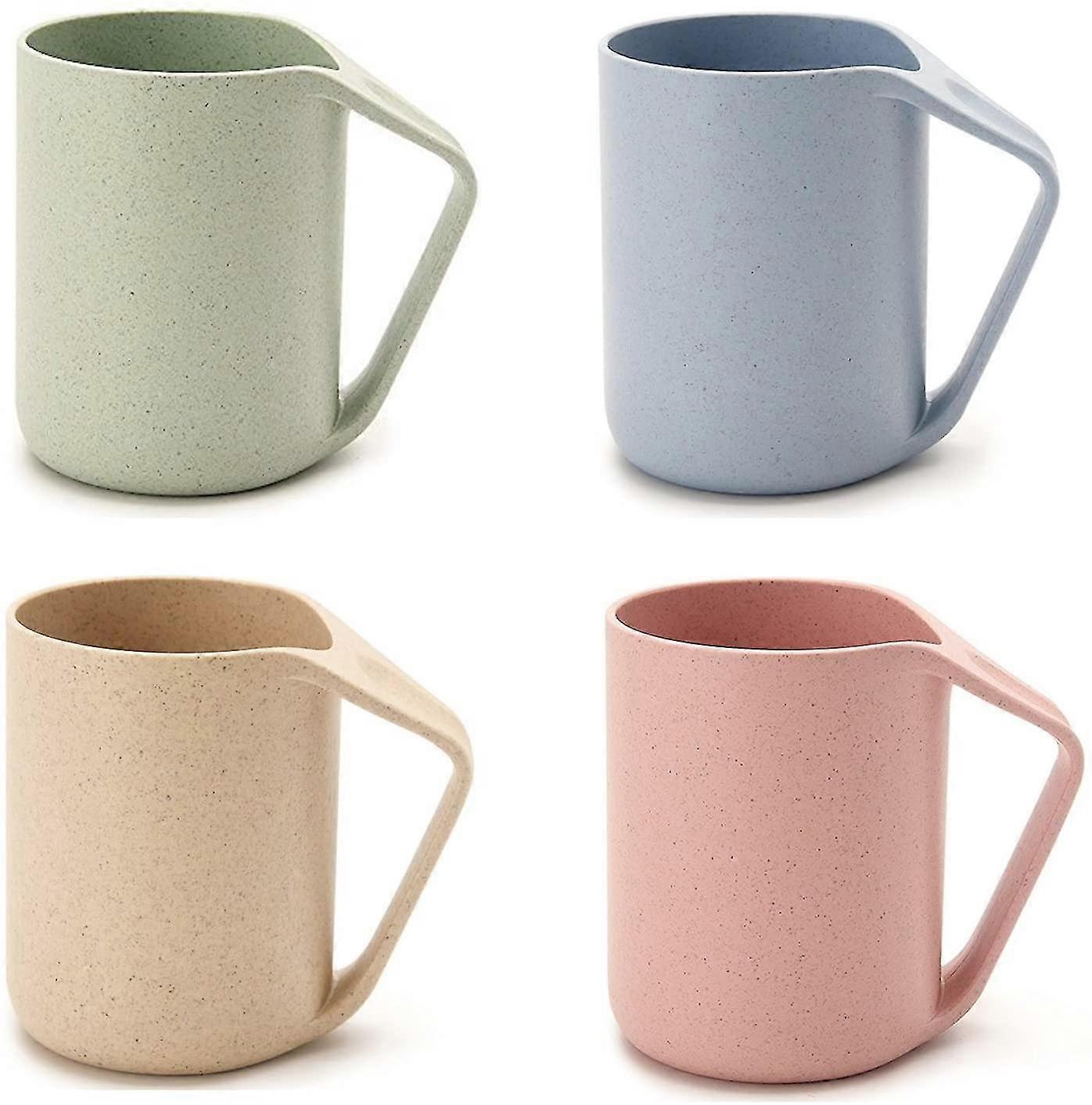 4pcs Eco Friendly Wheat Straw Biodegradable Plastic Cup Mug