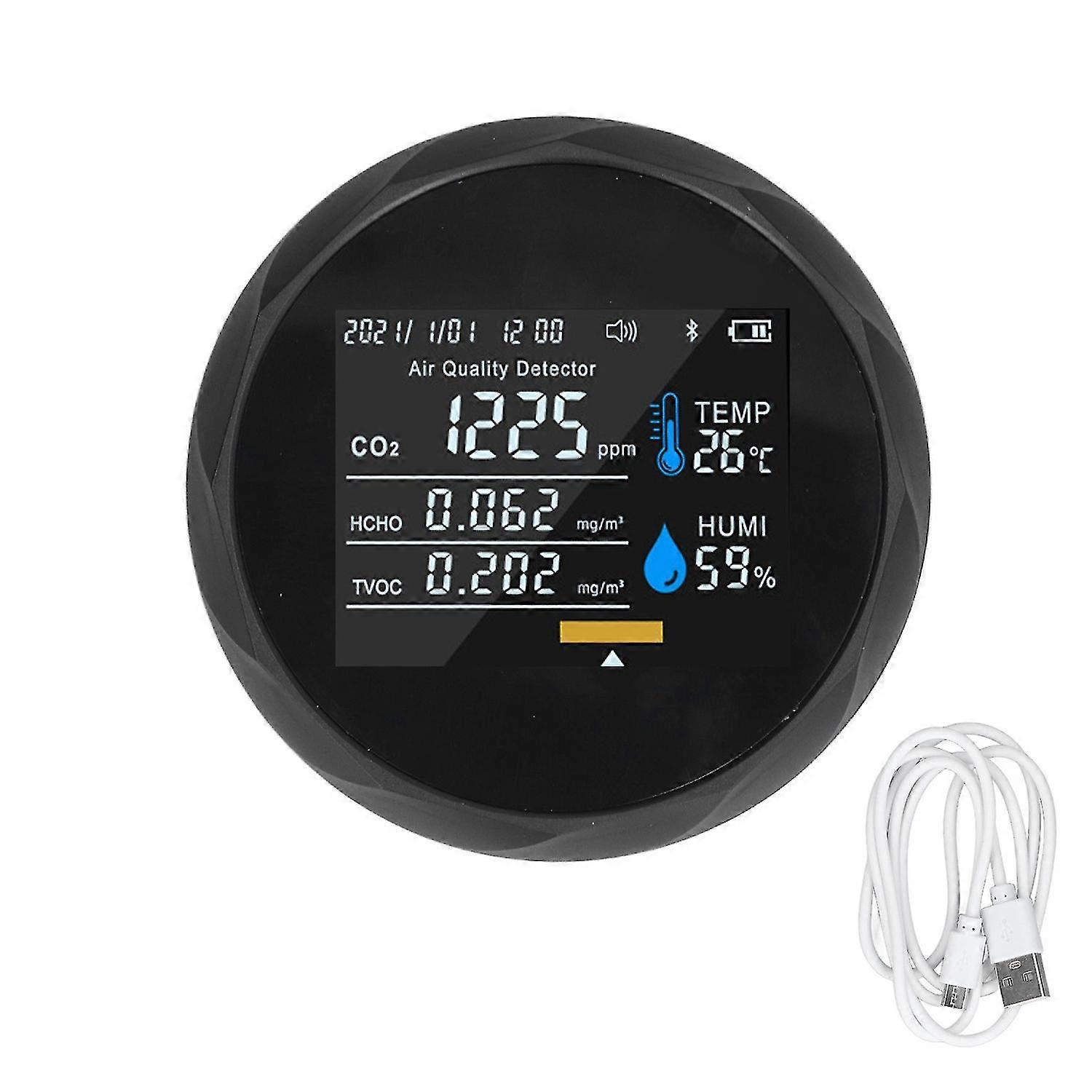 Air Quality Monitor Real Time Intelligent Color Screen Display USB Charging Portable Digital Air Qua
