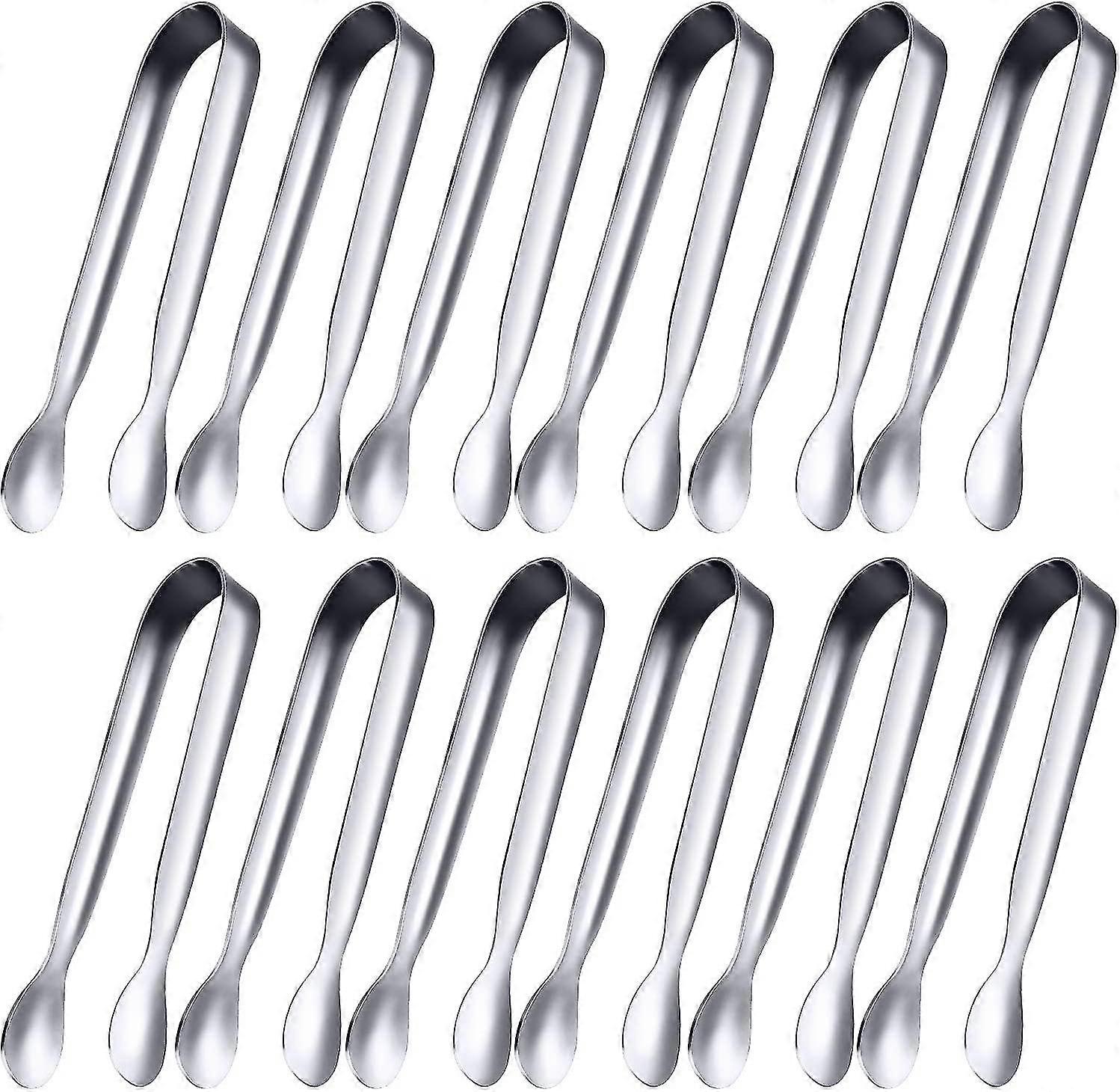 12 Adet Şeker Maşası Buz Maşası Paslanmaz Çelik Mini Servis Maşası Mezeler Maşalar Küçük Mutfak Maşaları Çay Partisi Kahve Barı Mutfak İçin Maşalar (gümüş, 4.3