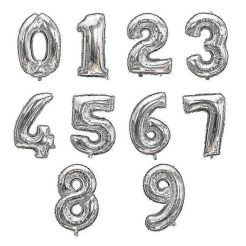 32 polegadas Número Decorações Festa Rosa Balões tamanho, cor0, prata