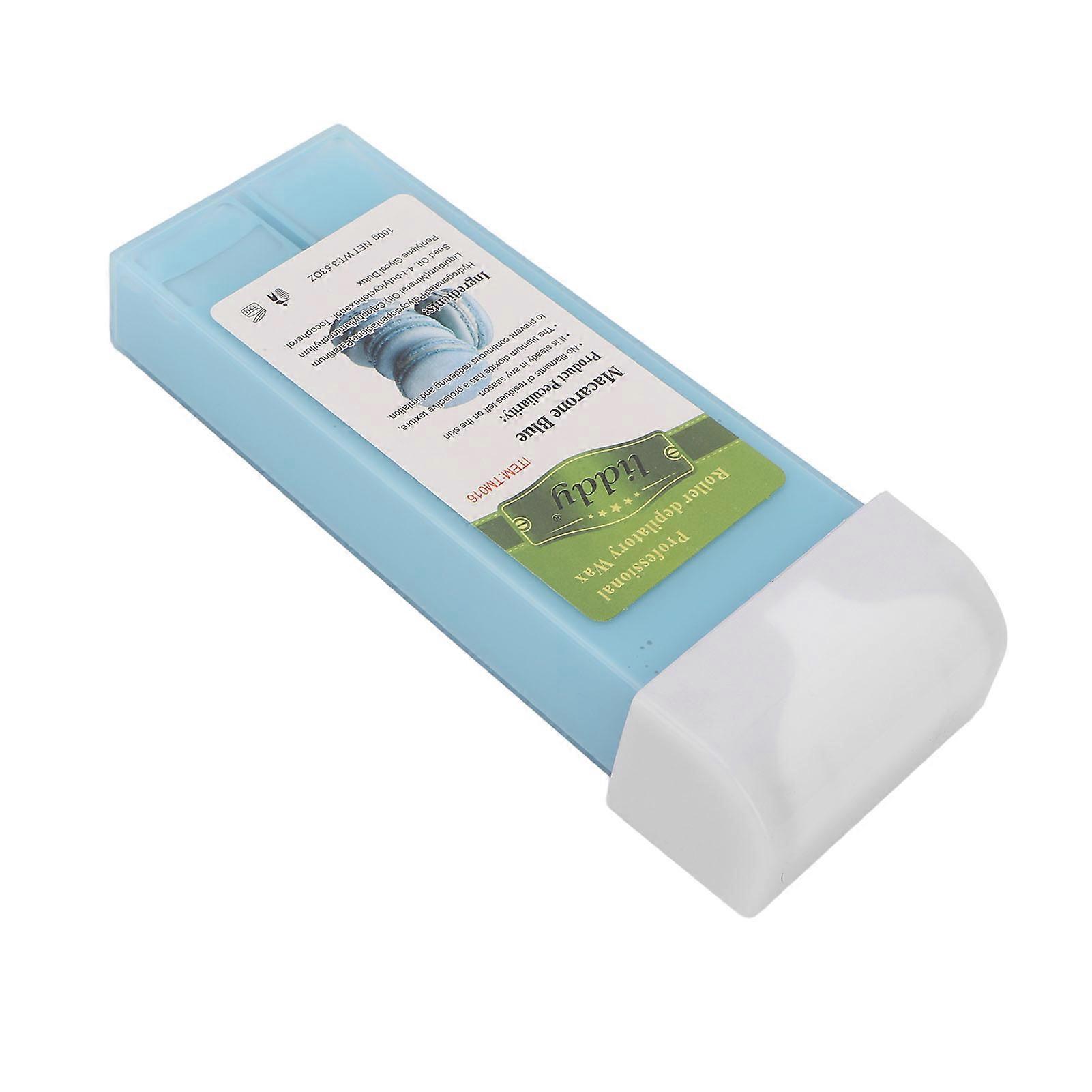 Depilatory Wax Roller Refill Home Salon Hair Removal Roll On Wax Cartridge for Armpit Legs 3.5oz Macaron Blue