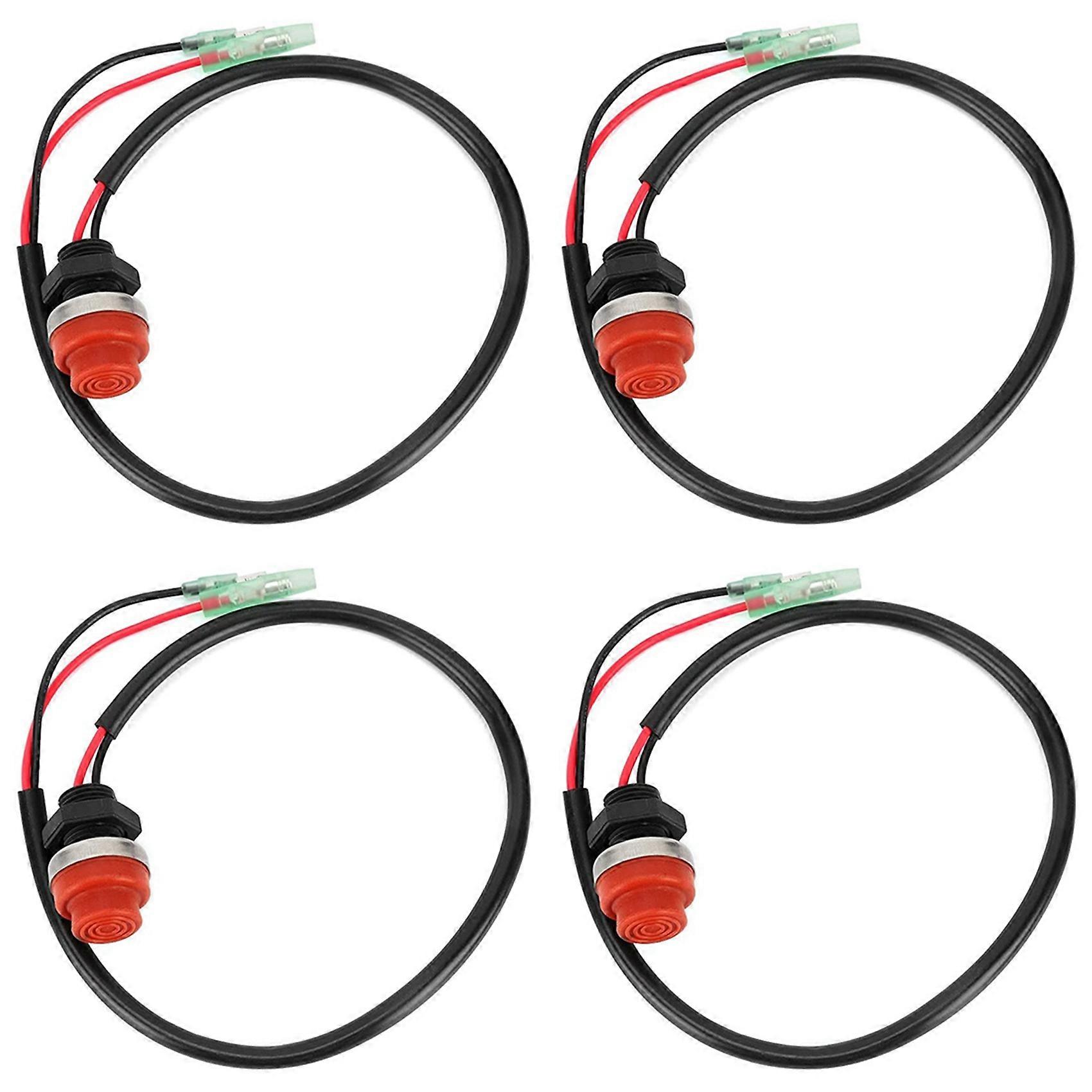 4X Universal Boat Outboard Engine Motor Start Kill Switch Keyless Push Button , Applicable to All f