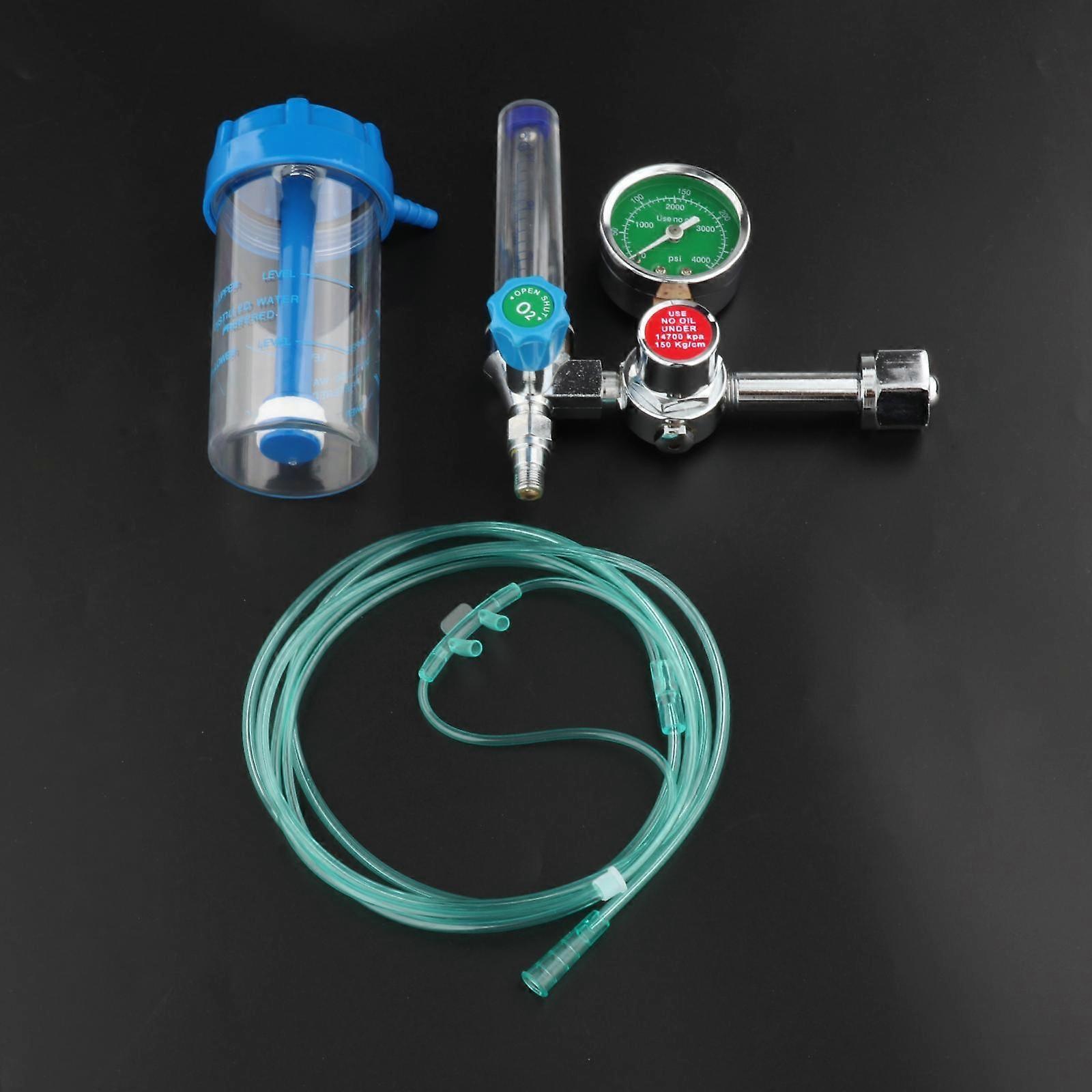 Oxygen Inhaler Pressure Reducer Regulator Flow Meter Gauge External Thread