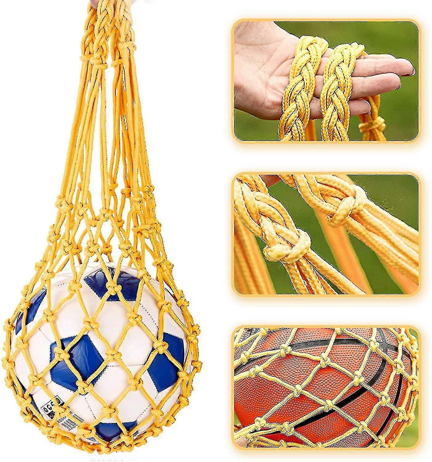 2pc bal net tas draagbare nylon sport bal mesh zak voor volleybal basketbal