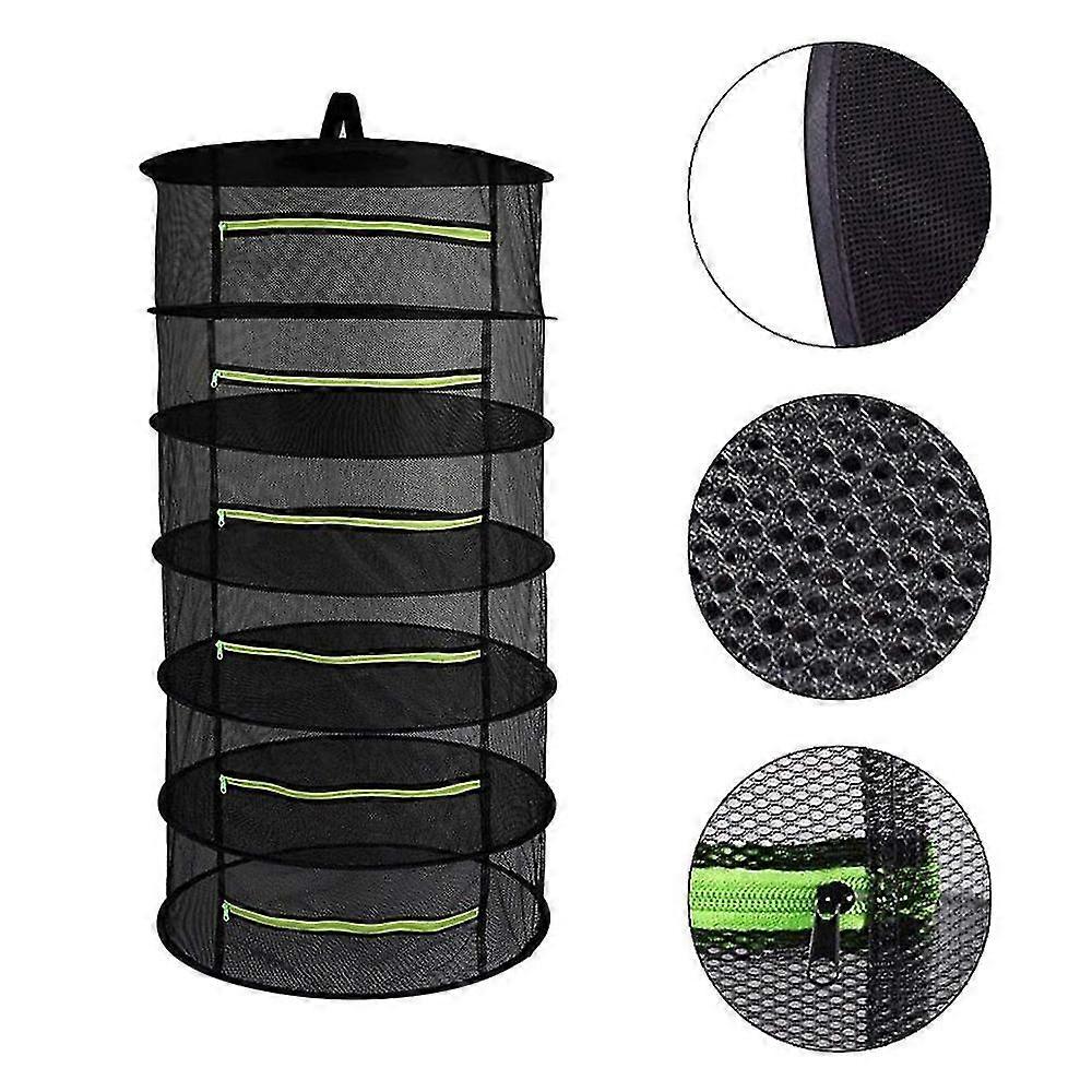 2/4/6 Layer Mesh Plant Drying Net, Hanging Foldable Net, Herbal Dryer, Black