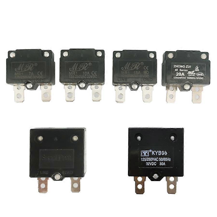 DIY 7A 10A 15A Automatisk återställning Relä Säkring Therma Switch Strömbrytare Strömöverbelastningsskydd Barn Elbil Tillbehör