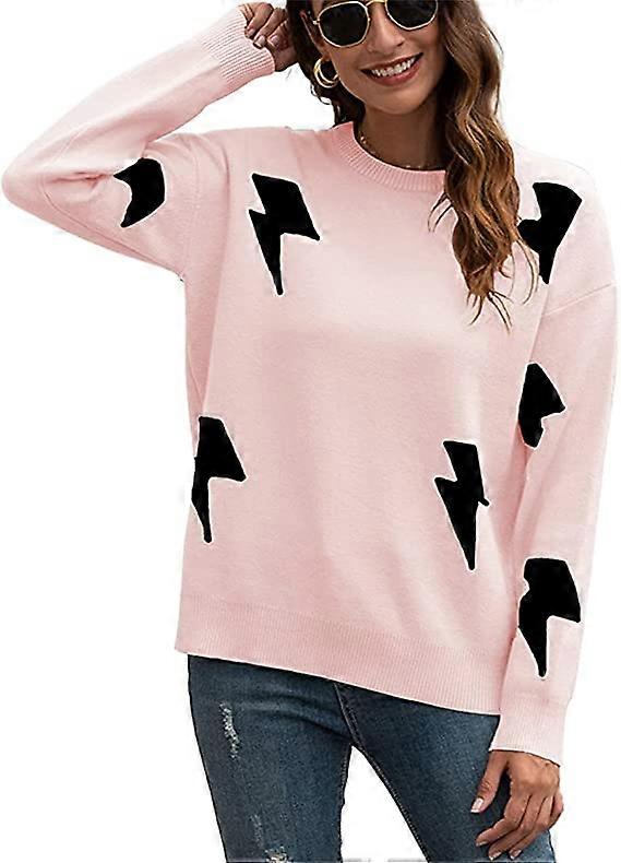 Damen Strickhemd Lose Langarm Rundhalsausschnitt