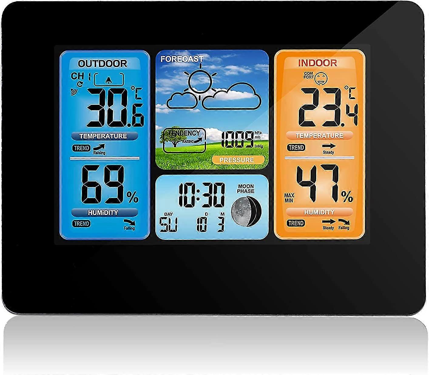 ワイヤレス気象ステーション、温度気圧計デジタル屋内屋外温度気圧計