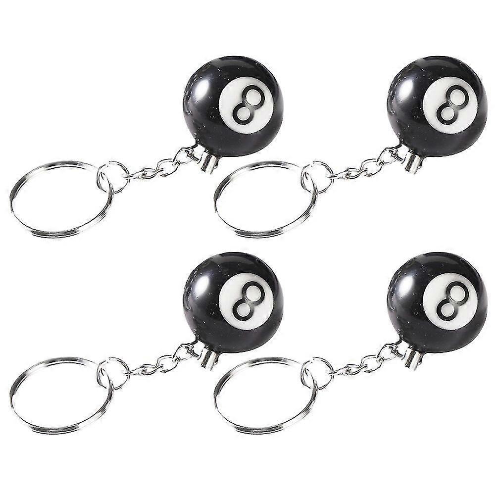 4pcs Billiards Ball Keychains Pool Ball Keychains Pool Player Gifts Decorative Sports Themed Keychains