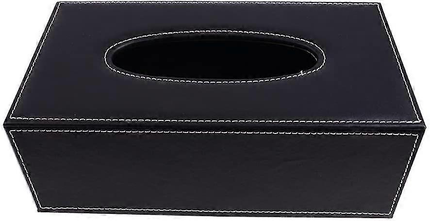 Tissue Box High-Quality Pu Leather Tissue Box 25.5 X 14 X 9.5 Cmblack