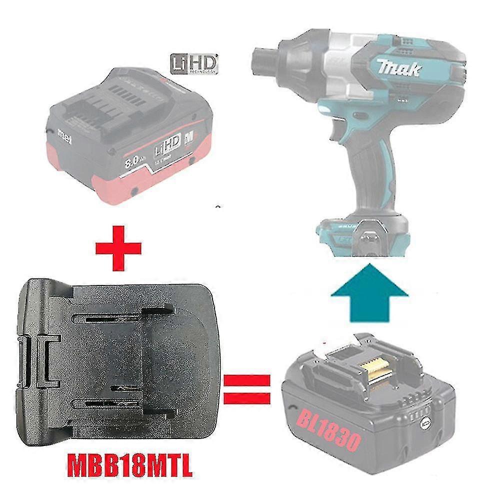 Metabo 18v Lithium Battery Converter Adapters To Makita Lxt Bl18 Series 18v Lithium-ion Batteries Power Tools