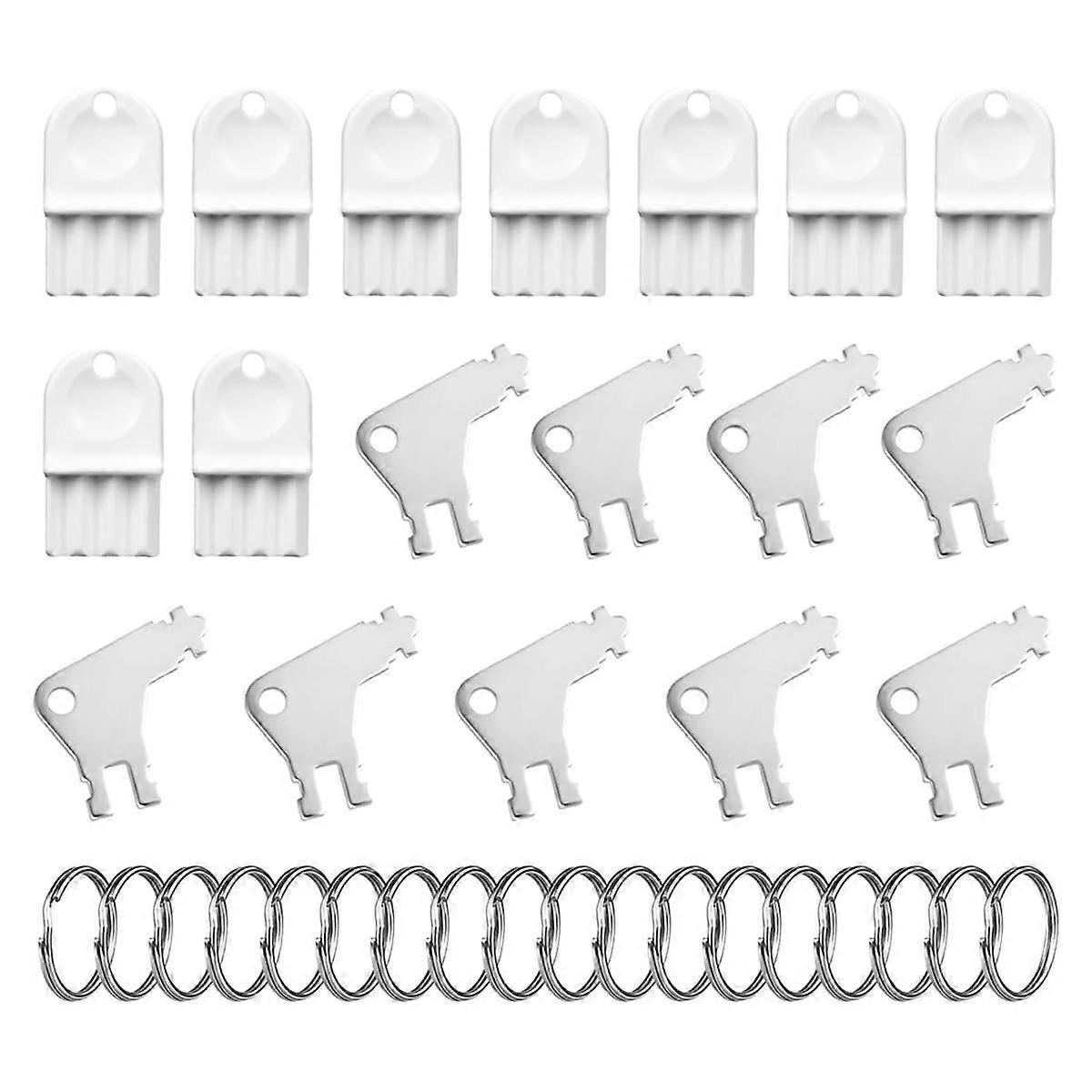 18pcs Paper Towel Key Set,Universal Toilet Tissue Dispenser Key Replacement Paper Towel Holder Key with 18 Key Rings