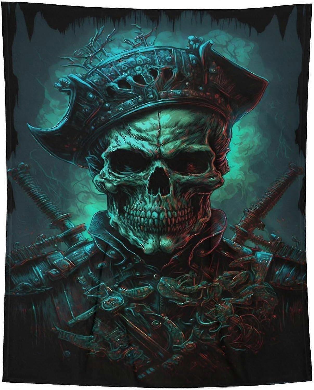 بطانية جمجمة القراصنة المضادة للبيلينج رمي البطانيات بطانيات متينة مريحةجمجمة القراصنةQ / Q3716ids10473