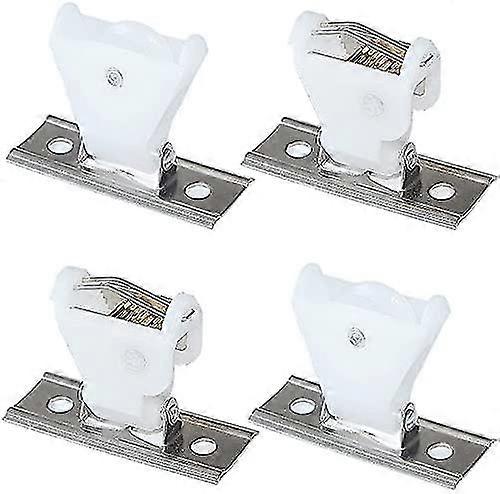 4pcs Cord Lock Mechanism And Cord Idler Pulley Swivel Type White Plastic And Stainless Steel Bracket For Roman Blinds Woven Wood Shades And Bamboo Bli