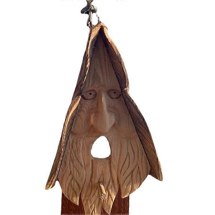 Tree Face Bird Feeder Birdhouse Hanging on the Tree Whimsical Garden Decor