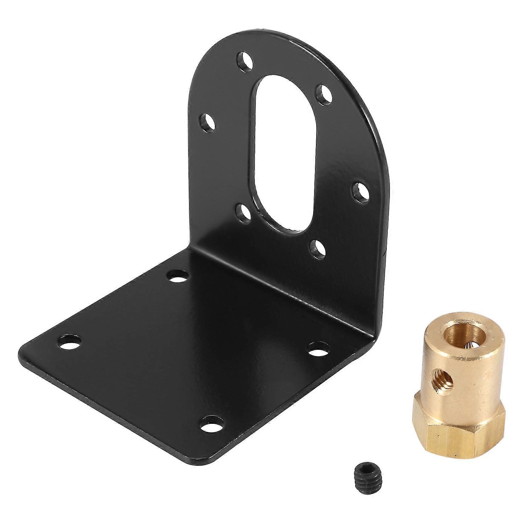 37mm Dc Geared Motor Mounting Bracket Holder + 6mm Hex Coupling Black+gold
