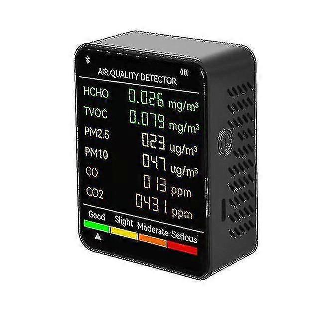 6 In 1 Pm2.5 Pm10 Hcho Tvoc Co Co2 Air Quality Detector Co Carbon Dioxide Formaldehyde Monitor Lcd Large Screen Display