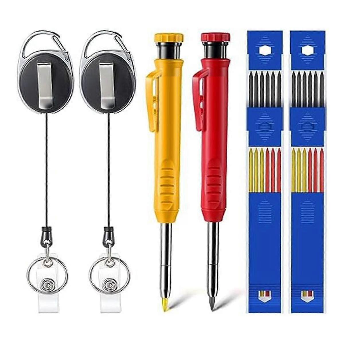 Mechanical Woodworking Pencil with Retractable Stand, Retractable Pull Pen Holder, Great for Woodwo