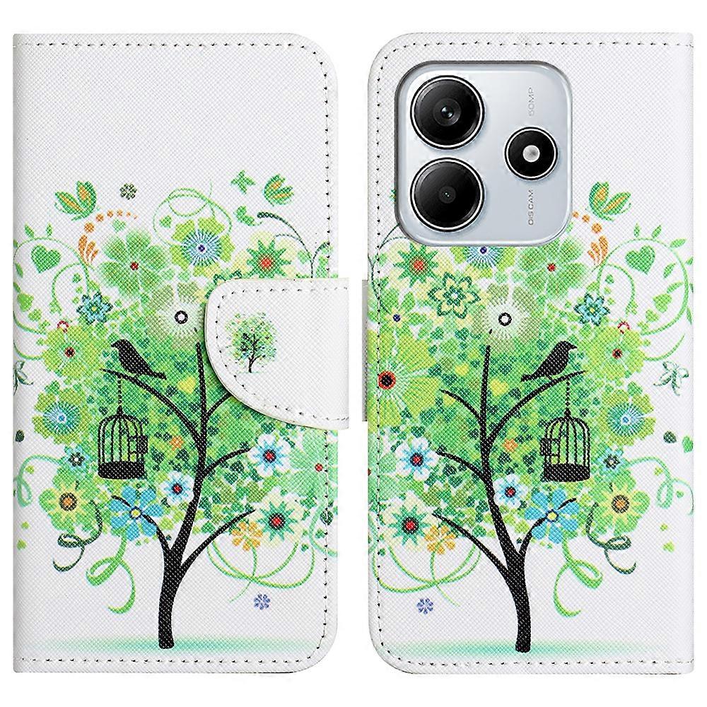 For Xiaomi Redmi Note 14 5G Leather Case Pattern Printing Cross Texture Phone Cover