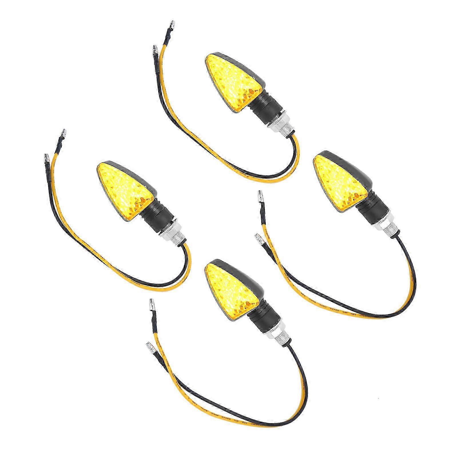 Motorcycle Signal Lights 4pcs Triangular Shape 1.5W 12V for Dirt Bikes and Scooters