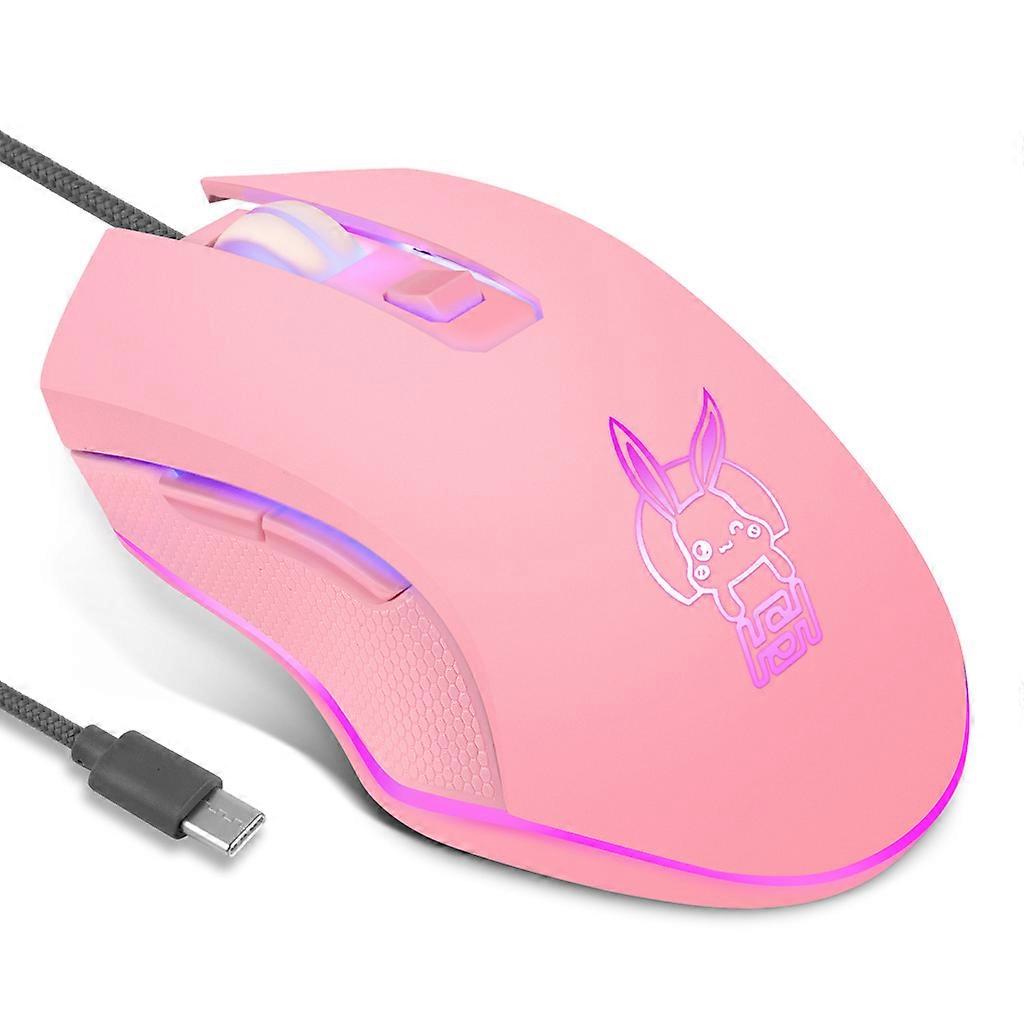Computer Laptop PC Replacement Mouse for MacBook Durable Pink Gaming Mouse