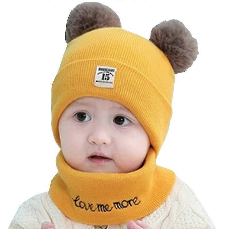 Toddler Boys Girls Knitted Fur Pom Bobble Hats Beanie Cap Outdoor