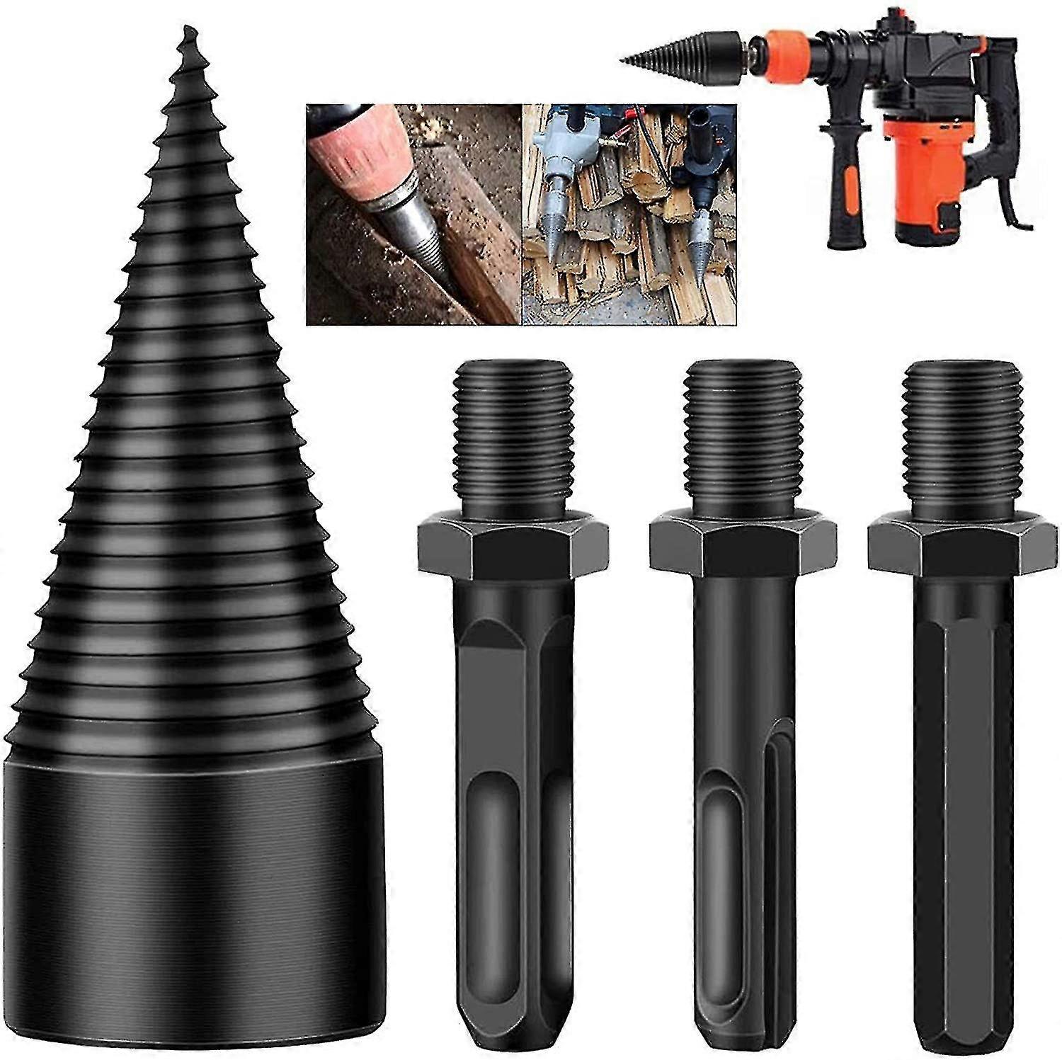 Firewood Log Splitter Drill Bit,Removable Electric Drills Screw Cone