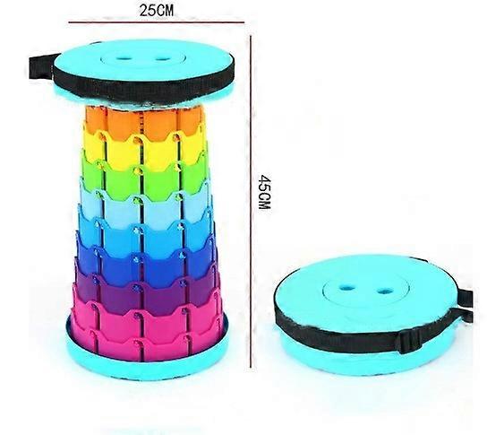Portable Folding Telescopic Stool Lightweight Plastic Travel Subway Queuing Outdoor Chairs Outdoor Camping Fishing with Carry Folding Sea