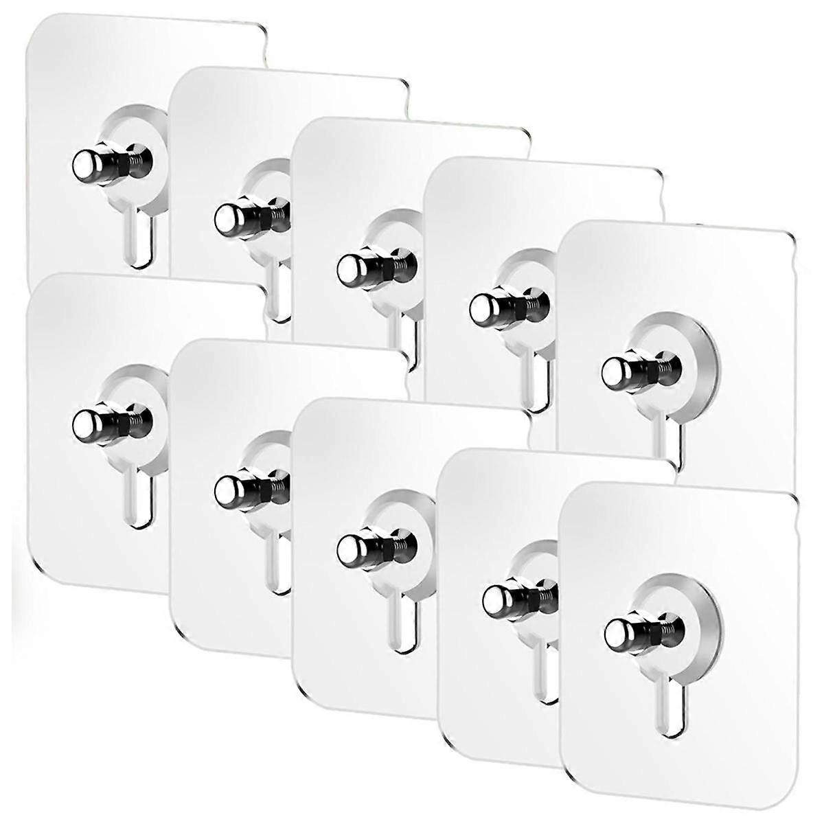 10PCS Drill Free Adhesive Hooks No Trace Screw Sticker for Bathroom Kitchen Storage Punch Free Screw Stickers