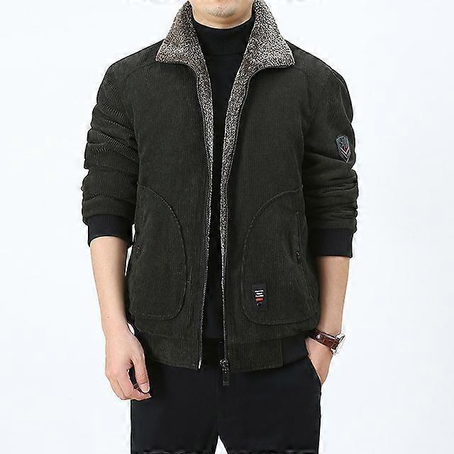 Autumn Winter New Fleece Warm Thick Jackets Men Brand Casual Fashion Corduroy Slim Coat Men Outwear Military Jacket Men Jackets