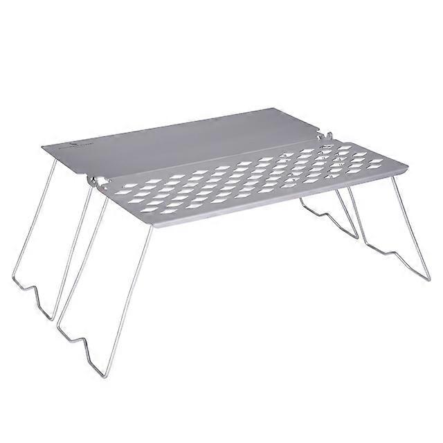 Titanium Outdoor Steak BBQ Charcoal Outdoor Grills Net with Folding Handle Mini Camping Table with Legs for 1 Person