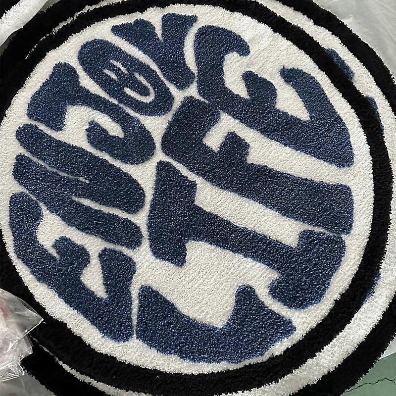 Round Tufted Rug Motivational Phrases Letters Mat Home Decor Carpet Soft Plush Fluffy Living Room Bedroom Anti-slip Floor Mat