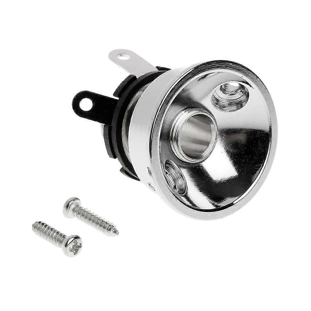 för 6,35 mm Plug Electrosocket TL Silver Elgitarr Chrome Socket Jack Plate