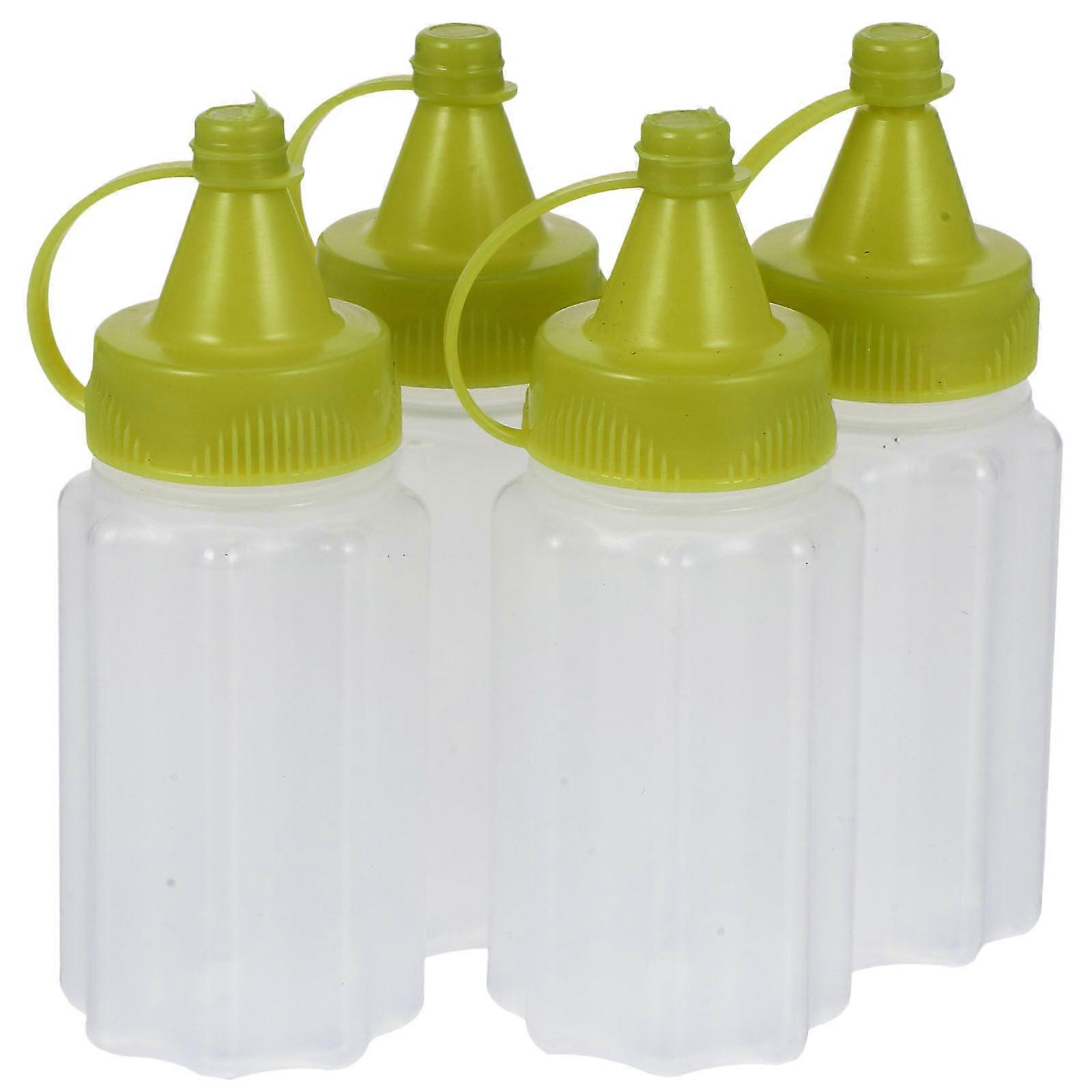 4 bottiglie di salsa con dispenser per ketchup, flaconi per ketchup e miele