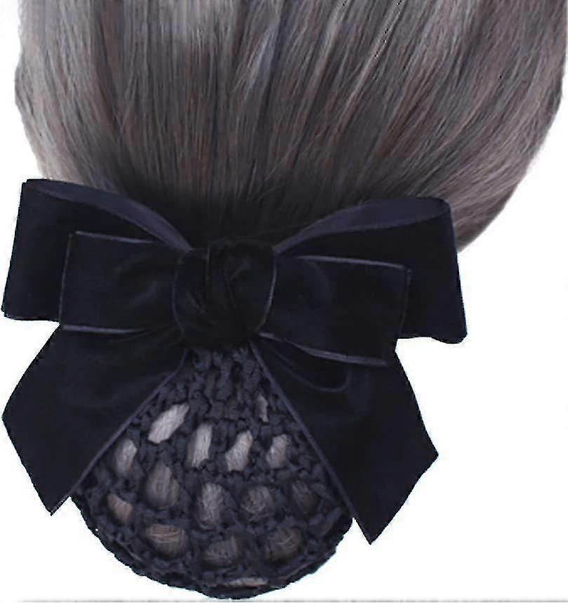 Kok Net Hair Barrette With Hairnet Spinka do włosów Bun Cover Spinka do włosów dla kobiet Czarny nowy