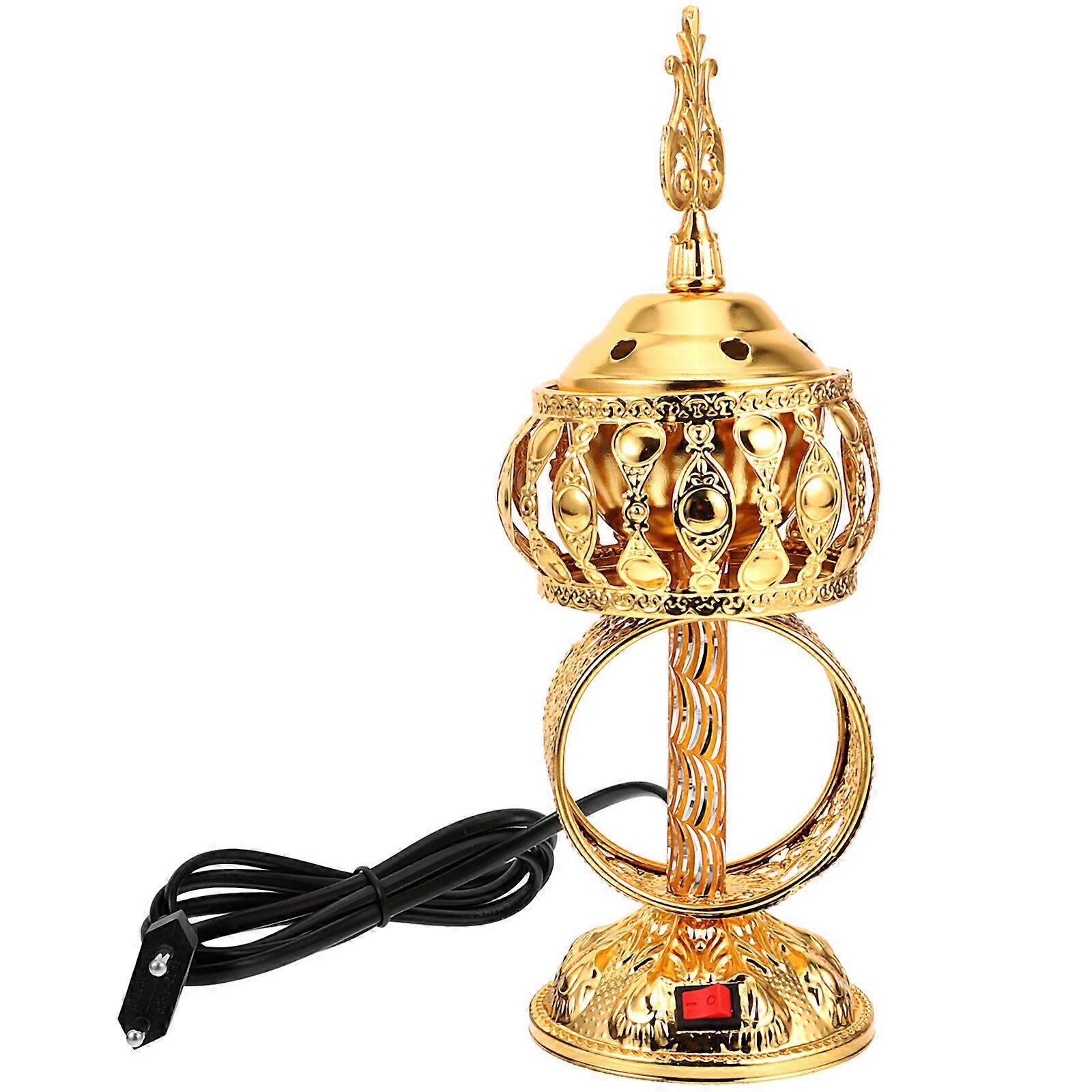 Incense Burner Plug in Censer Holder Vintage Censer Burner Ornament for Home Office (EU Plug)