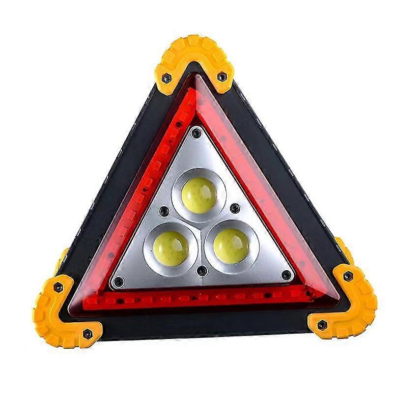 Multifunctional Rechargeable Cob Work Light, Red Light Triangle Warning Light, Emergency Flood Light