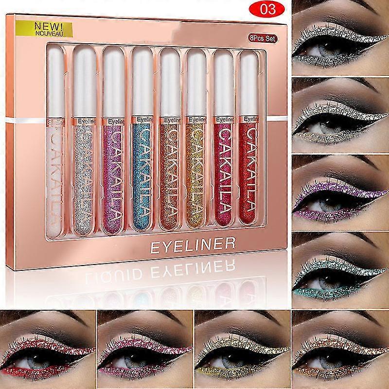 Matte Liquid Eyeliner Set, 8 Colors Liquid Matte Eyeliner Smudgeproof Waterproof Long Lasting Eyeliner Pencils Set