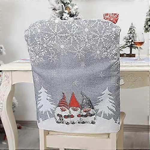 4Pcs Christmas Decorations European and American Style Cartoon Red and Gray Table and Chair Cover